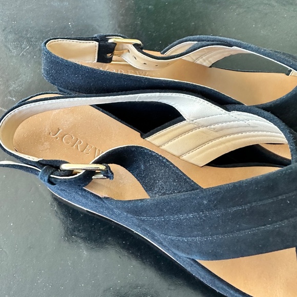 J. Crew Suede Wedge Sandals Size 9 Like New - Picture 2 of 12